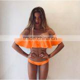 New Sexy Bandeau Ruffled Bikini Sets Women Flounce Strapless Swimsuit Swimwear thumbnail-2