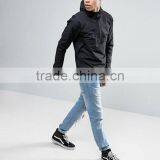 2017 Best Price High Quality Overhead Design Durable Hooded Funnel Collar 100% Polyester Black Casual MenJacket thumbnail-4