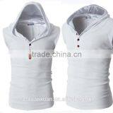 Men Cotton Hoodie Vest Custom Fit Running T-shirt With Sleeveless thumbnail-4