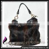 CX-H-41 Fashion Leather Fashion Women Bag Lady Wholesale Cheap Bag Rabbit Fur Women Handbag thumbnail-1