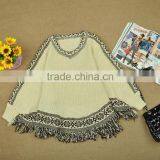 Top Selling Women Ladies Winter Ethnic Wool Batwing Sleeve Poncho Coats thumbnail-3