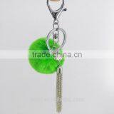 2017 Cute Rabbit Faux Fur Ball Key Chain Metal Tassel Fur Ball Keychain Bag Charms 115 thumbnail-4