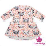 Lovely Children Dress Printed Watermelon Long Sleeve Short Front Long Behind With 2 Pockets Clothing Frock Design For Baby Girl thumbnail-6