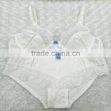 New Design Young Ladies White Embroidered Blue Bow Bra and Panty Set thumbnail-1