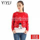 2017 Christmas Pullover Fashion Winter Jacquard Plain Knit Pattern Christmas Jumper Sweater for Woman thumbnail-4