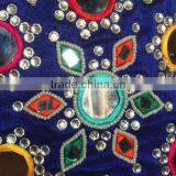 Peach Decorative Pillow With Applique & Mirror Embroidery, Accent Pillows, Couch Sofa Toss thumbnail-3