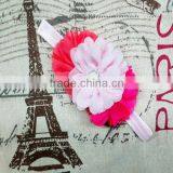 Boutique Chiffon Chic Flower Covered Headbands Beaded Pearl and Rhinestone Buttons thumbnail-5