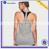 Hot Sale Fitted Long Tank Gym Singlets Body Building Wear Womens Yoga Tank thumbnail-1