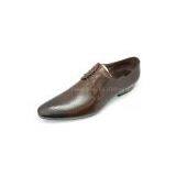 Mens Perforated Oxford Leather Dress Shoes thumbnail-2