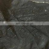 Black Colour Lycra (Stretchable) With Printed Satin & Net / Latest Fashionable Diamond Stone Work Stylish Burkha (dubai Abaya) thumbnail-3