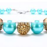 Blue Necklace Girl Kids Children Sweet Chunky Bubble Beads Necklace With Bow Candy Color Jewelry thumbnail-3