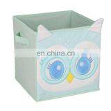 Custom Cartoon Kids Foldable Linen Cube Storage Box Fabric Stackable Bins Set thumbnail-5