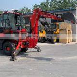 Multi-purpose 4 wheel drive mini wheel excavator backhole loader forklift