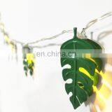 Ins Hot 10L Led Iron Green Leaf Ceiling Strip Garden Lights for Home Indoor Outdoor Modern Wall Light for Holiday Lighting