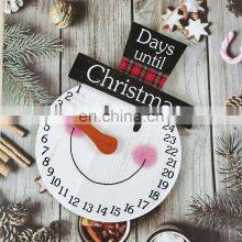 2021 Wooden Snowman Sign Christmas Pendant Creative Christmas Countdown Home Decoration Holiday Calendar Pendant thumbnail-2