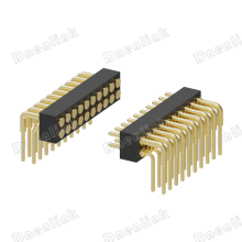 Dnenlink Flat Bottom Type,1.27mm pitch Three Row H2.0mm DIP Female Pogo Pin Connector