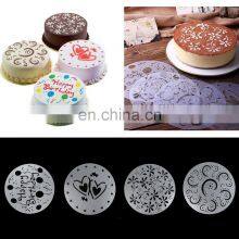 4pcs Cake Biscuit Stencil Bakery Tool Fondant Mold Bakeware Baking Template Birthday Spiral Decoration thumbnail-1