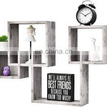 4 Cube Intersecting Wall Mounted Floating Shelves
