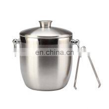 Best Seller Camping Outdoor Bar New 2022 Cooler Metal Tongs Modern Lid Ice Bucket Stainless Steel thumbnail-2