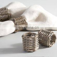 Hot Sale Rustic Rattan Napkin Ring WHolesale in Bulk Tableware Set Napkin Holder Rings Wovenmade in Vietnam thumbnail-1