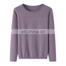 Super Soft 100% Cashmere Sweater for Women Custom Logo Knitted With Chinese Style Crew Neck Solid Pattern for Winter thumbnail-6