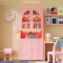 Slim Metal Storage Cabinet With Fluted Glass, Narrow Steel Entryway Sideboard With Magnetic Closure for Sydney Apartment Living, Factory Wholesale thumbnail-1