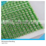 Plastic Rhinestone Trimming Sew on Ss6 2mm Crystal Apple Green Banding 1x200 Pcs 10 Yards