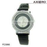 Hot Crystal Hours Watches Women Wristwatches Alloy Analog PU Band Quartz Watch thumbnail-1