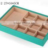 W1275G-2 Wholesale Stackable Jewelry Tray Leather Jewelry Display Tray Quality Choice