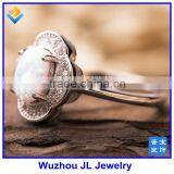 925 Silver Oval White Opal Ring Birthstone Ring thumbnail-2