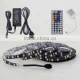 PCB Black 5050 RGB 300smd LED Strip Light Lamp IP60+44 Key Remote+12V 5A Power