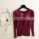 Modal BraT-Shirt Tank Top Long Sleeve Wiith Cup SportsWear thumbnail-4