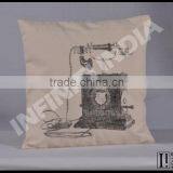 Vintage Old Telephone Print Canvas Cushion, Vintage Cushion thumbnail-1