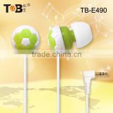 2015 new style china factory soccar plastic football shape earbuds earphones