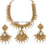 Indian Traditional Gold Tone Polish With Pear Party Wear Necklace For Women thumbnail-2