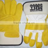 Cow grain leather work gloves with logo /best quality by taidoc