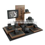 High quality window jewelry display stand fashionable design pu leather jewelry stand