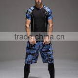 2016 Compression Tights Running Set Men Quick Dry Sports Suit Gym Wear Fitness Short Sleeve T-shirts Shorts thumbnail-4