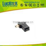 Left Angled Mini USB Male to Micro USB Female ADAPTER CONVERTER,BLACK COLOR
