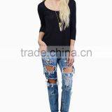 2015 Women T-shirt Wholesale Custom T-shirt for Woman Wear Apparel Online Shopping China thumbnail-4