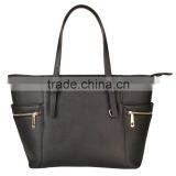 Faux Leather Large Branded Handbag Tote Bag With Zipped Charm thumbnail-6