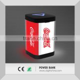 2000mAh Portable Power Bank with LED Backlight logo, New Style 360 degree light up power bank