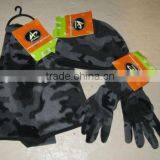 Camo Print Design3 Pieces Fleece Hat Scarf & Glove Teenager Winter Sets