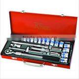 25pcs Rttool Professional 1/2'dr Socket Tool Set Blue Tape Socket Kit