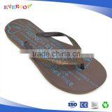 Simple Style Solid Strap With Glitter Brown Sole With Blue Printing Beach Sandal Flip Flop Sale thumbnail-1
