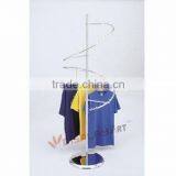 Chrome Double Spiral Clothing Garment Display Round Base