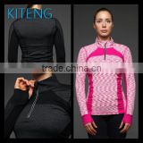 Kiteng 2016 new design Women's yoga coat fitness running sport hooded jacket with 1/4 zipper Office In USAsmall minimum
