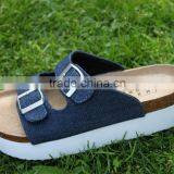 Summer Leather Buckle Cork Outsole Wear-resisting Ladies Fancy Sandal thumbnail-3