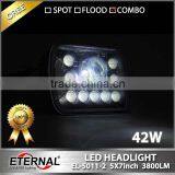 New-5x7in 42W Automotive Truck off Road Sealed Beam Led Headlight Dual Beam With Halo Ring H4 Plug thumbnail-4