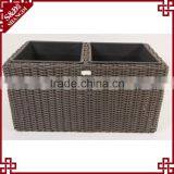 S&D Garden Furniture Hand Made Plant Pot Rectangle Wicker Rattanlarge Size Plastic Flower Pot thumbnail-2